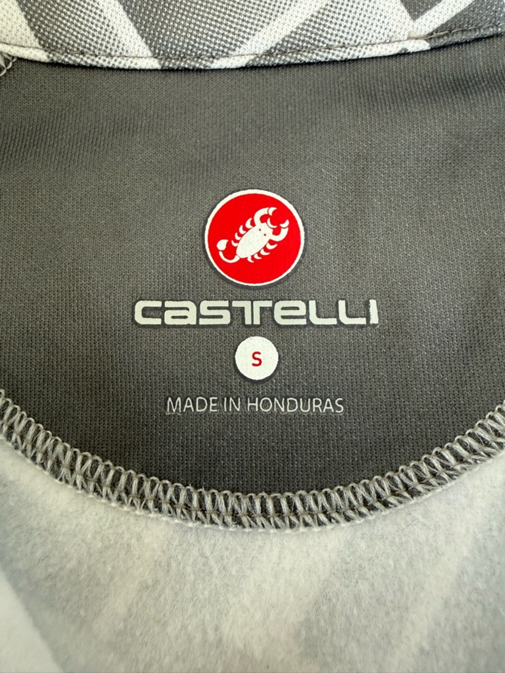 Vintage Castelli Thermal Fleece Cycling Jersey - Women’s Small - Gray Geometric - Picture 9 of 15
